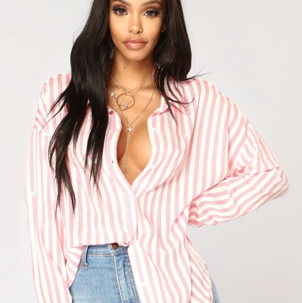 Stripped button up.